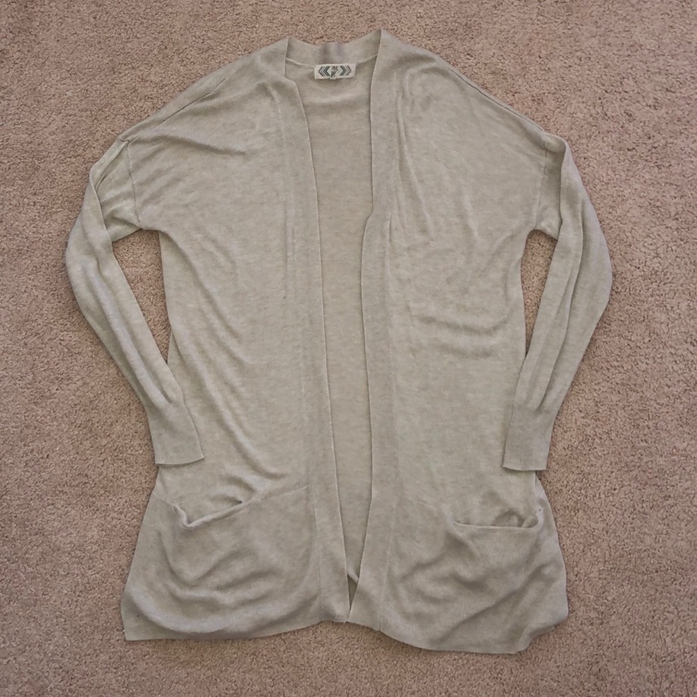 Pink rose tan cardigan